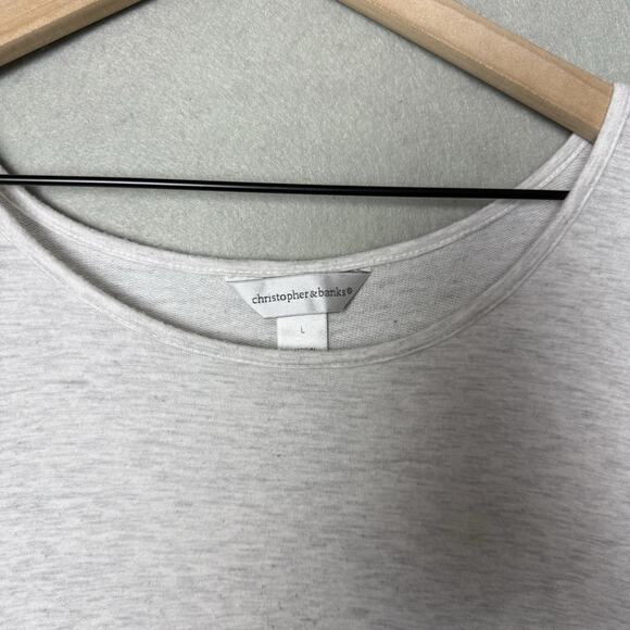 Christopher & Banks Sweater Ivory Pullover Ribbed Side Lace Detail Women’s L - Picture 4 of 12